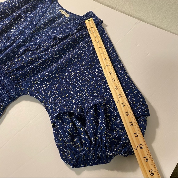 Max Studio Speckled V-Neck Blue Ruffle Maxi Dress - Picture 14 of 16